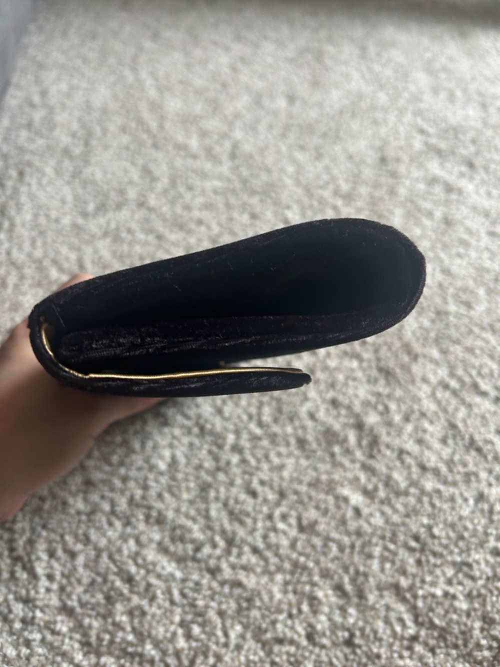 Victoria's Secret Black Velvet Clutch with Gold Heart Accent - Picture 4 of 5